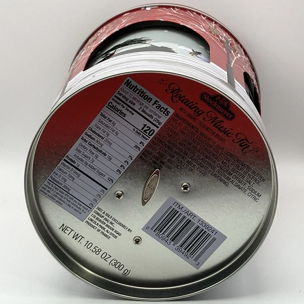 Stockmeyer Rotating Music Tin / Empty / Christmas‎ Holiday Decor / Gift Box